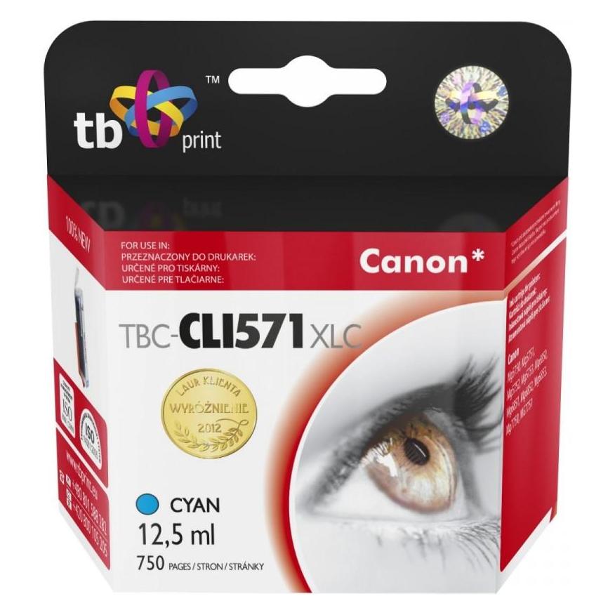 Print Tusz do Canon CLI-571XL TBC-CLI571XLC CY 100% nowy (C) (TBC-CLI571XLC)