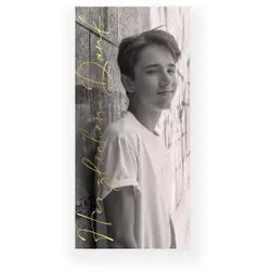 Dankeskarte Jugendweihe: Hohes Foto mit Foto in Weiß