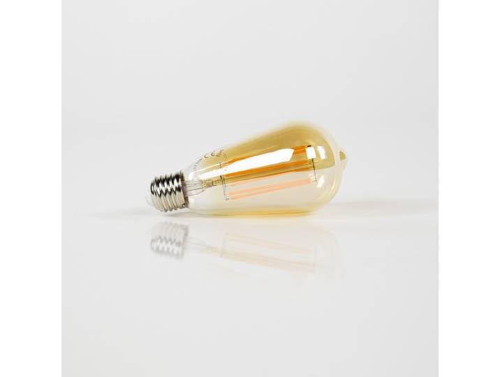 Ampoule LED à filament goutte 14 cm (E27), verre ambré [ST64]