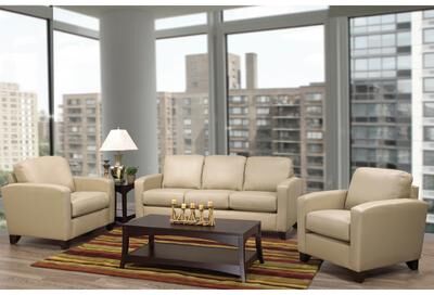 Bryce Italian Top Grain Leather Sofa Chairs Set