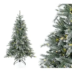 Evergreen Künstlicher Weihnachtsbaum Frost Fichte | Inkl. LEDs & Kunstschnee | Weiß | 150 cm - Weiß