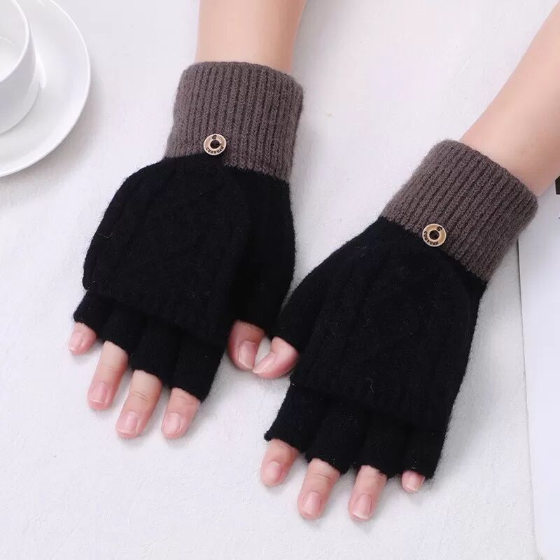 INF Umwandelbare Fäustlinge – warme und gemütliche Winterhandschuhe Schwarz