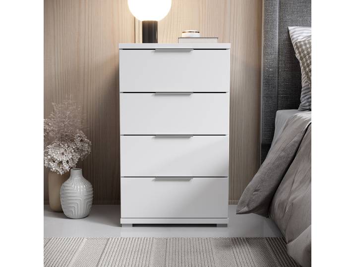 Table de chevet 79cm Blanc/Blanc
