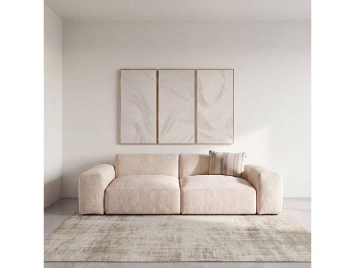 Beiges 4-Sitzer-Sofa mit abnehmbarem Bezug