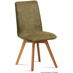 ESSZIMMERSTUHL (2er-Set) Dilga 47x92x60 Schwarz/Olivgrün