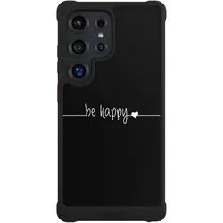Nivocase Hülle für Samsung Galaxy S25 Ultra Stossfeste Handyhülle NIVOmax Case Schwarz Glück Sprüche (Samsung Galaxy S25 Ultra), Smartphone Hülle, Schwarz