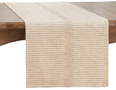 Saro Lifestyle "Striped Design Shimmering Table Runner - 16""x72"""