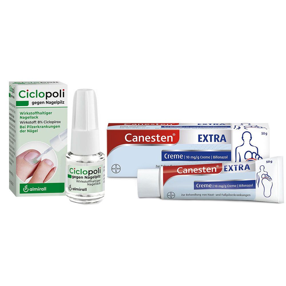 Ciclopoli gegen Nagelpilz + Canesten Extra Creme 10 mg/g 1 St Set