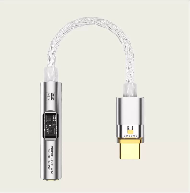 INF BA23 USB-C auf 3,5-mm-Audio-Klinkenadapter mit integriertem DAC Silber