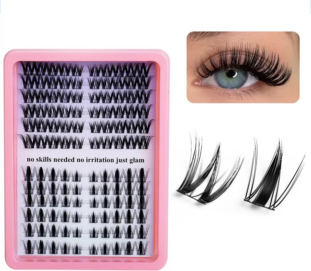 INF Dichte Falsche Wimpern - Einzelne Wimpernbüschel für einen natürlichen, voluminösen Look