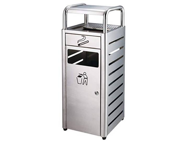 Outdoor Mülltonnen Abfalleimer Recycling-Mülleimer, Edelstahl-Mülleimer for den Außenbereich, mit Schubladen-Abfalleimern Abfall Recycling Outdoor Mülltonnen Abfalleimer (Color : Silver)