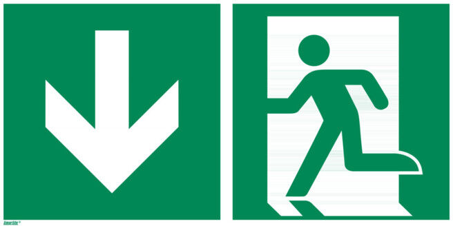 Signaux de secours Sortie de secours vers le bas, Type: 15300 ; nVent HOFFMAN (ACN266.00.301)