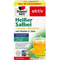 DOPPELHERZ heißer Salbei+Honig+Menthol Granulat 10 St