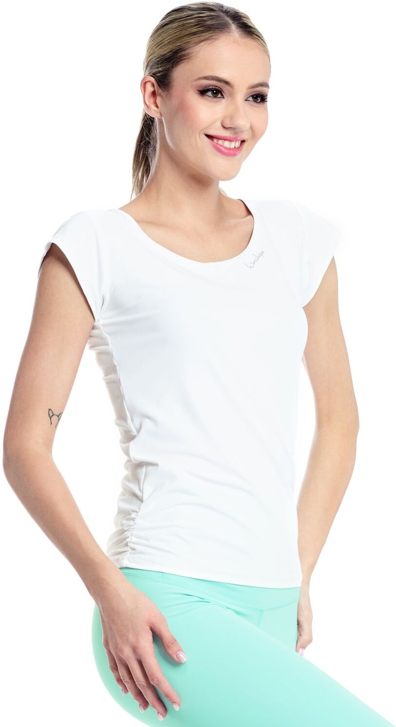 Sporttop WINSHAPE "AET130LS", Damen, Gr. XS, weiss (ivory), 85% Polyester, 15% Elasthan, Rundhals, Tops Sporttop, Functional Soft and Light ivory XS