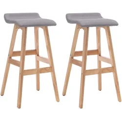 vidaXL Barhocker 2 Stk. Hellgrau Stoff
