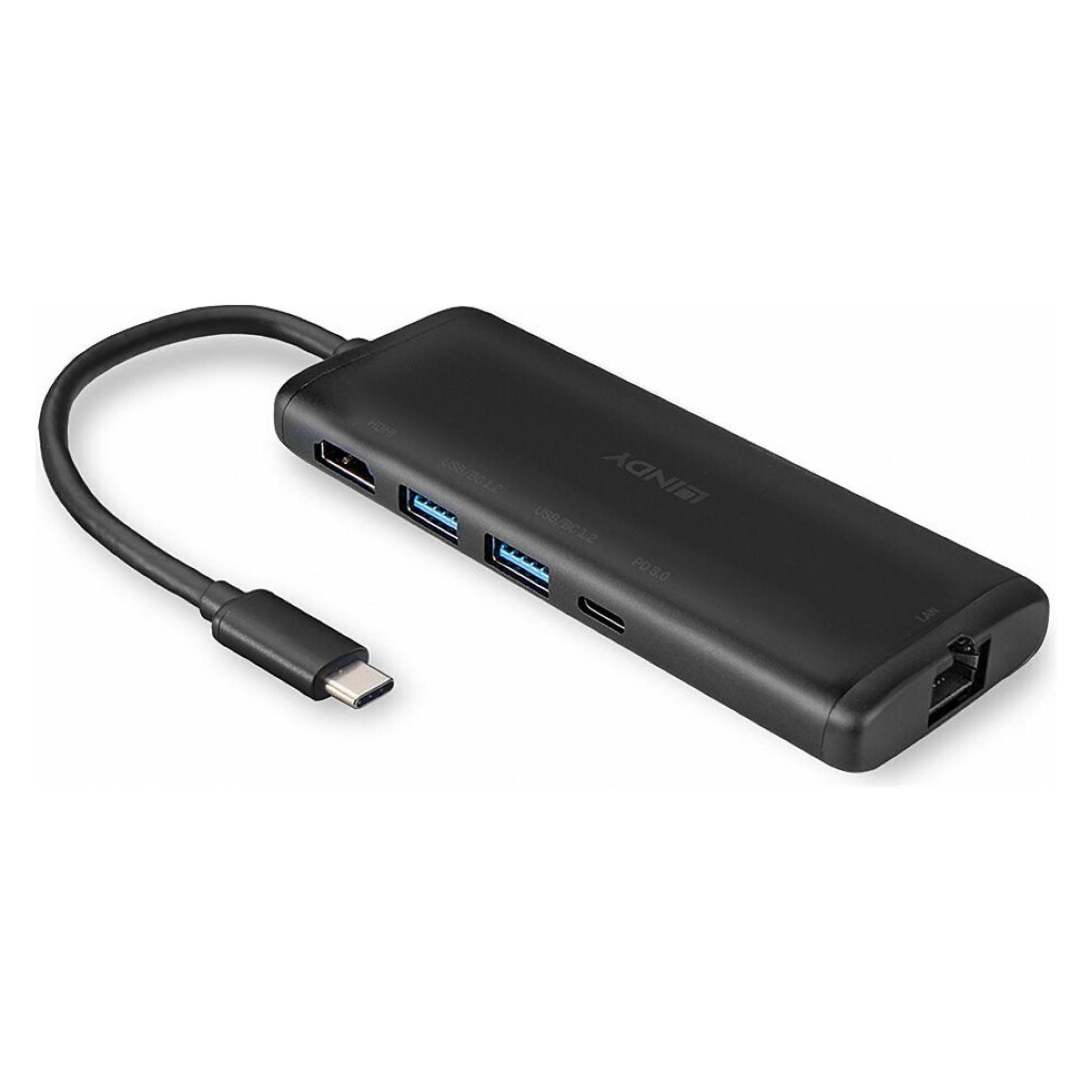 Lindy USB-C Hub (USB-C, 7 Ports) (43358)