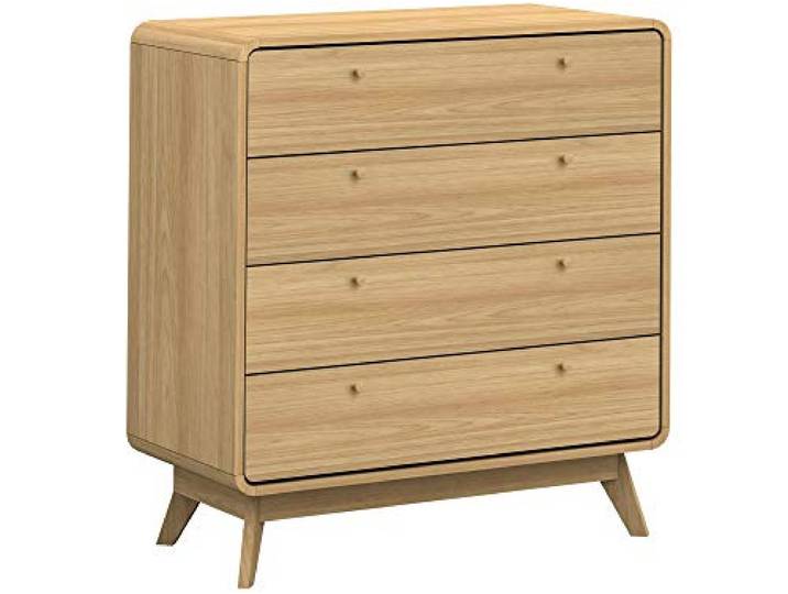 DHP Furniture Cassie Kommode mit 4 Schubladen aus Spanplatte in Eicheoptik (BxTxH) 80x39x88 cm