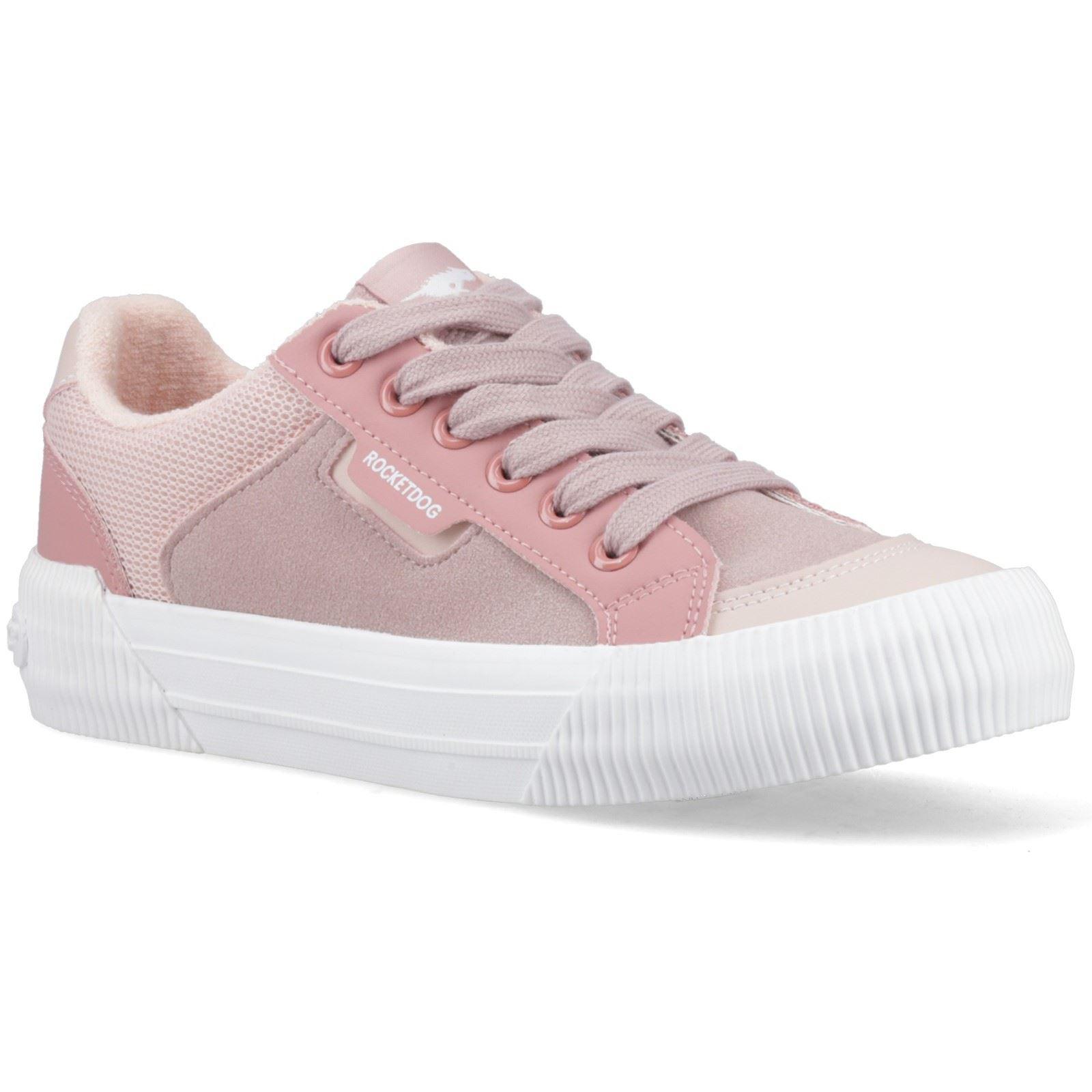Rocket Dog Cheery Blocked Fabric Textile Damen Sneakers In Mauve/Pink