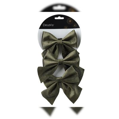 Christmas Decorations Schleifen 12cm 3er Set Geschenkschleifen Weihnachtsschleifen Dekoschleifen festliche Dekoration Weihnachten Hochzeit Grün