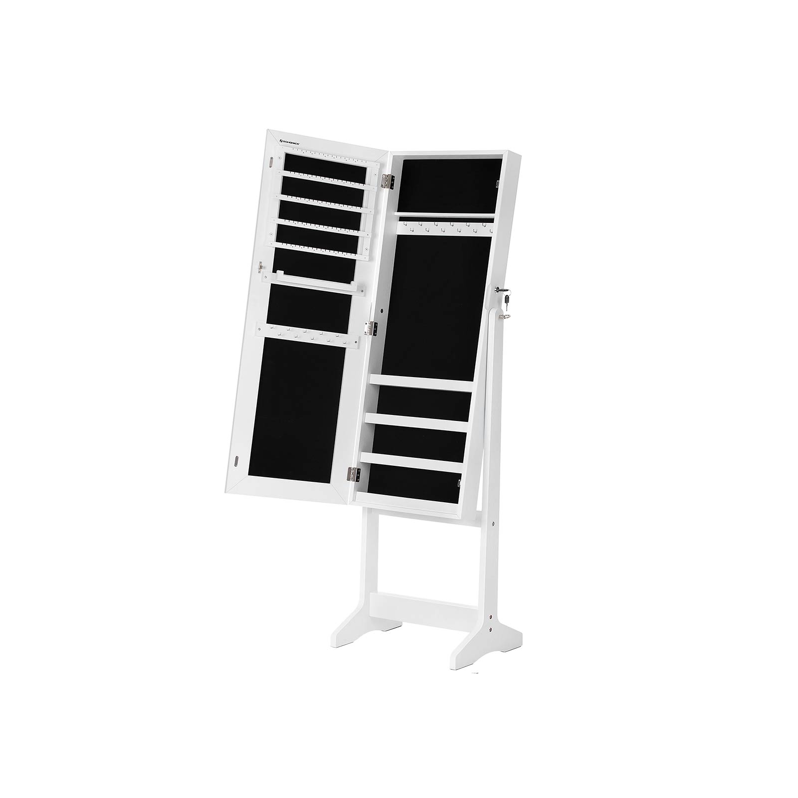 SONGMICS Schmuckschrank mit Ganzkörperspiegel JJC69WT