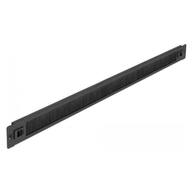 Delock Kabelabdeckung mit Bürsten - Rack montierbar - Schwarz - 1U - 48.3 cm (19") (66344)