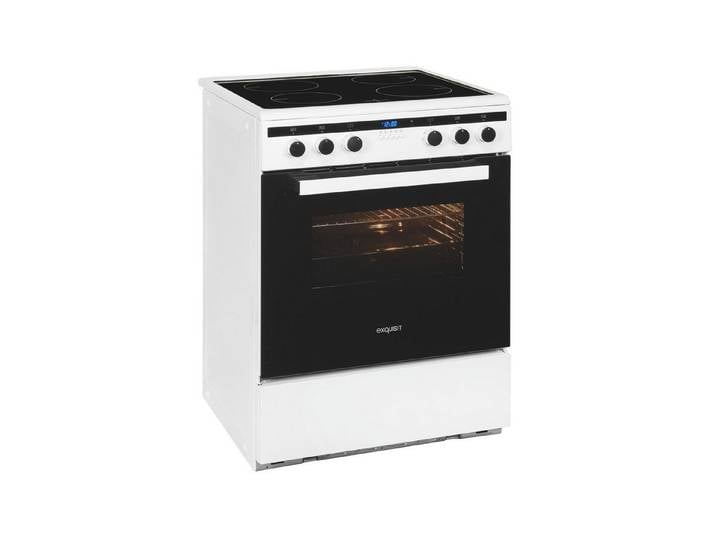 exquisit Induktions-Standherd EHI 60-3.1, Digitaler Timer, 65l Backofenvolumen, Induktionskochfeld