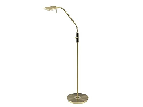 Trio Leuchten Bergamo LED vloerlamp, mat messing, dimbaar