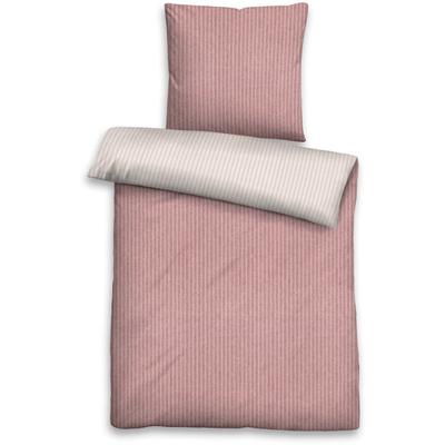 Biberna "Tillmann" 2 Stk. kuschelig warm im Winter, gestreifte Bettwäsche mit Wendeoptik