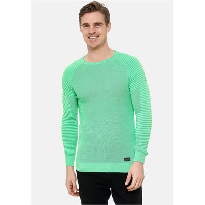 Strickpullover RUSTY NEAL, Herren, Gr. S, grün, 50% Polyacryl, 50% Baumwolle, unifarben, normal, Rundhals, Pullover Strickpullover, mit modernem Rundhalsausschnitt
