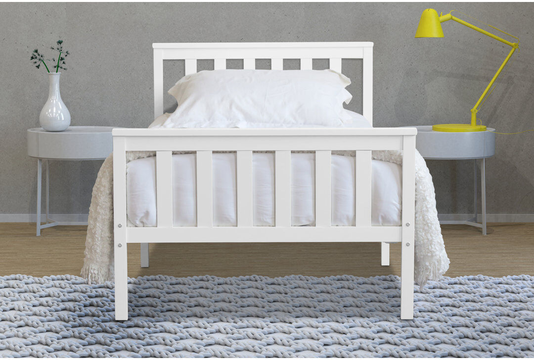 Marlow Home Co. Amecia Solid Wood Bed White Kingsize (5')