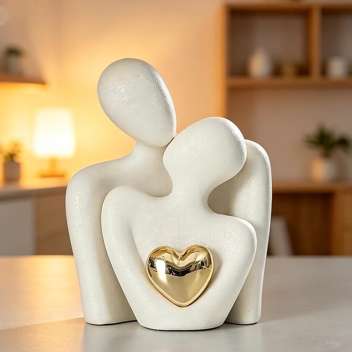 Romantisch Keramisch Koppel Beeldje Abstracte Liefde Figuren voor Decoratie