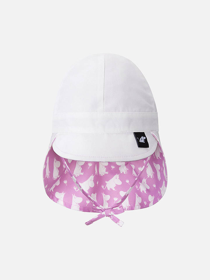 Reima Wende-Schirmmütze mit Nackenschutz "Moomin" in Lila/ Weiß - 40-42 cm