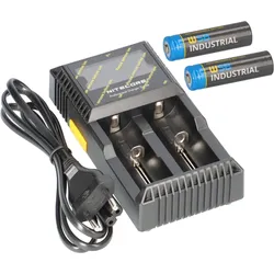 SET Nitecore D2 Ladegerät + 2x 14500 AA Solar Akku LiFePO4 3,2V 600mAh