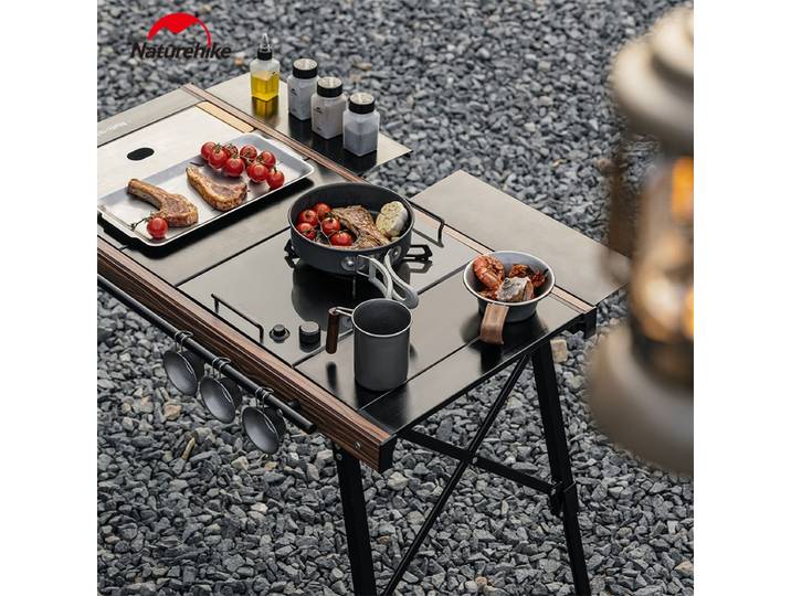 Table pliante portable Naturehike IGT à ouverture rapide, en alliage d'aluminium léger, pour camping, barbecue, pique-nique, meuble de plein air, table demi-unité