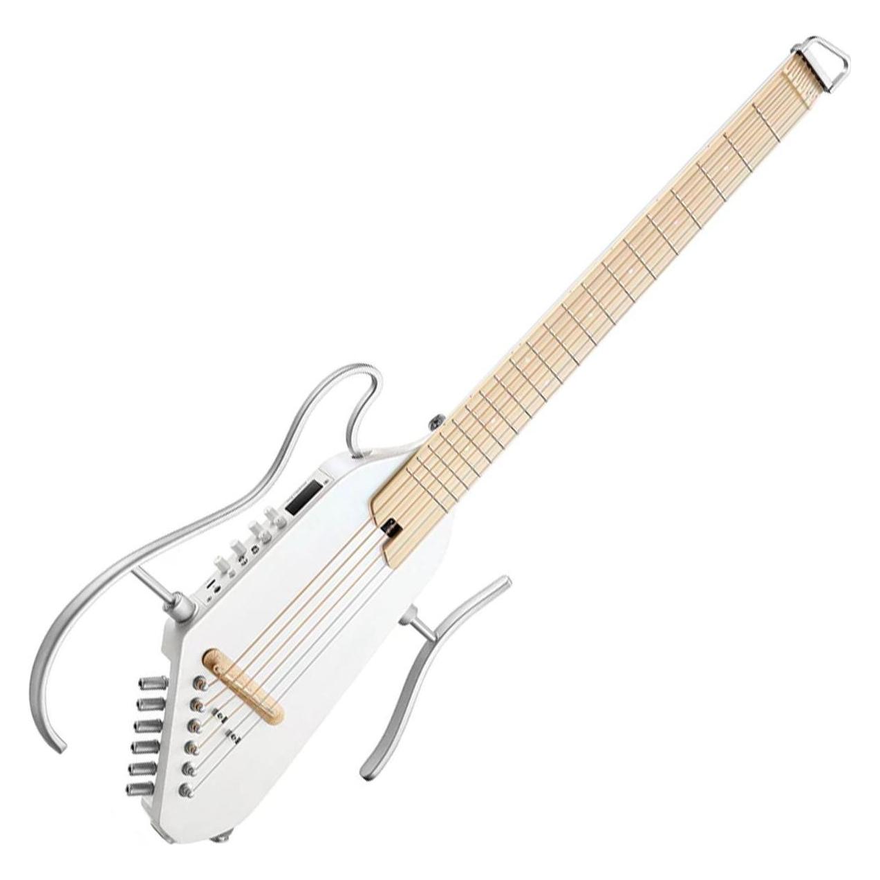 Donner Hush 1 Pro Guitar - White (E-Gitarre, Indischer Lorbeer, kanadischer Ahorn, Knochen, Mahagoni) (EC6868)