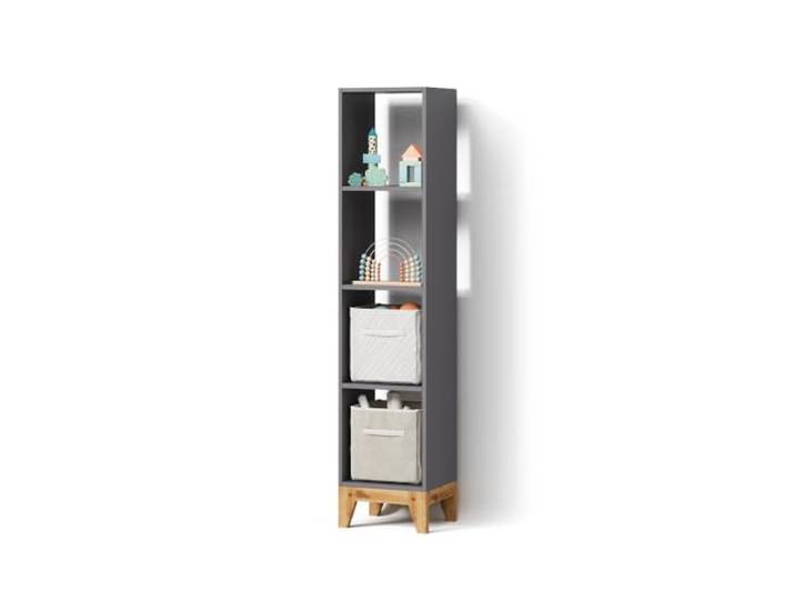 Livinity Kinderregal Mailo , Grau/Artisan-Eiche 35.2 x 159.5 cm Funktionale Organisation für kleine Räume
