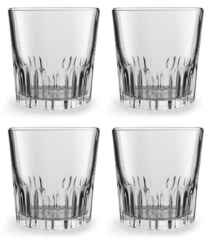 Dripio Set van 4 Transparante Glazen, 34 cl, Vaatwasmachinebestendig