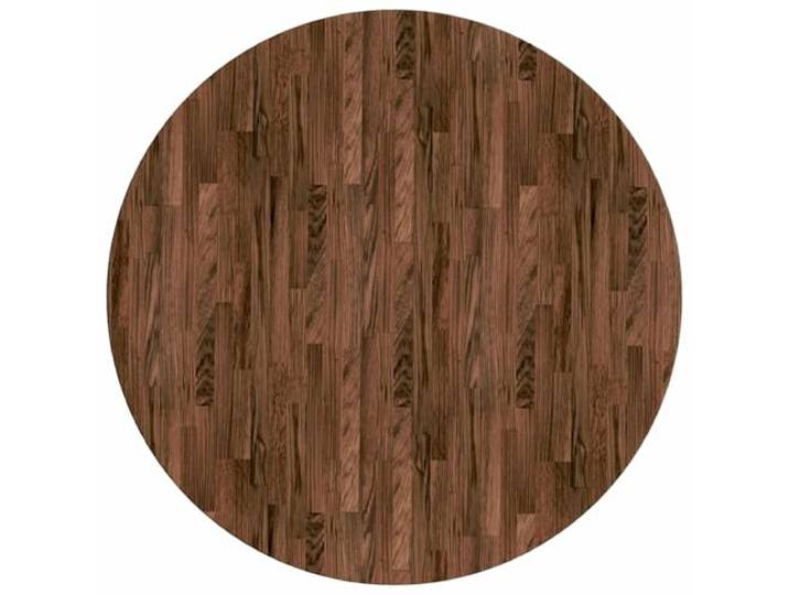 HGPOTUY Tischplatte Ø 80 x 4 cm Rund Massivholz Eiche Dunkelbraun Umkehrbares Design,stabile Konstruktion,natürliche Holzstruktur,feuchtes Tuch Reinigung,Innenbereich