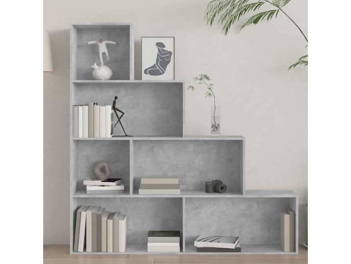 Étagère pour livres - Bibliothèque - Gris béton - Bois d'ingénierie - design élégant - pour maison(89467）