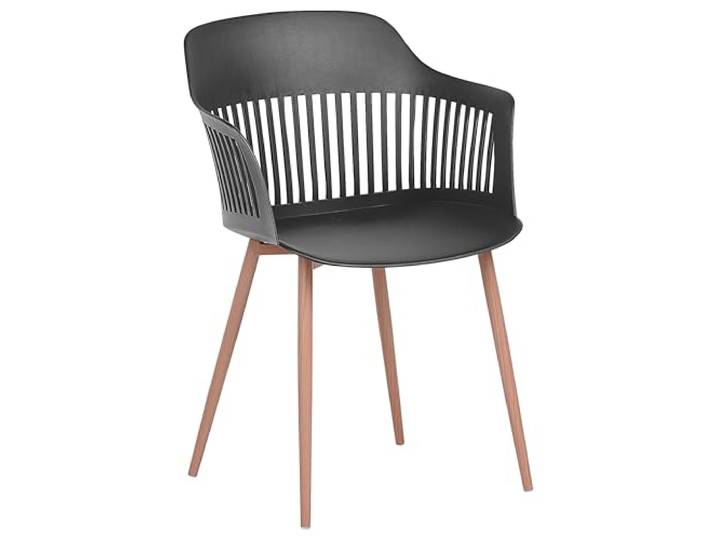 Beliani 2er Set Esszimmerstuhl in Schwarz aus Kunststoff Bereca