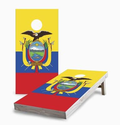 Skip's Garage Ecuadorian Flag Regulation 2x4 Cornhole Game Set