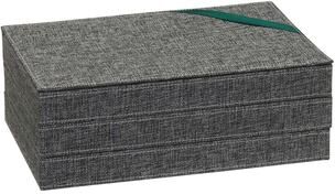 Household Essentials Sturdy Chipboard 3-Tier Jewelry Tray with Polyester Linen Wrap