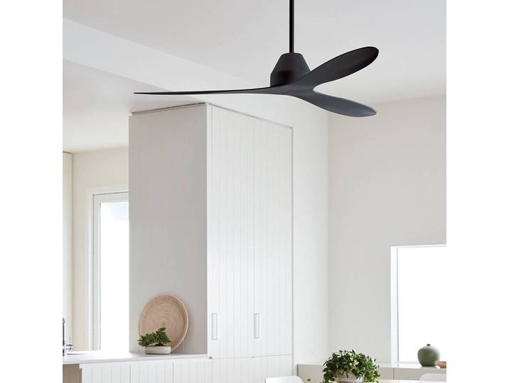 Beacon Lighting Deckenventilator Whitehaven, schwarz, leise, Ø 142 cm Whitehaven, schwarz, für Wohn- / Esszimmer, Kunststoff, Modern