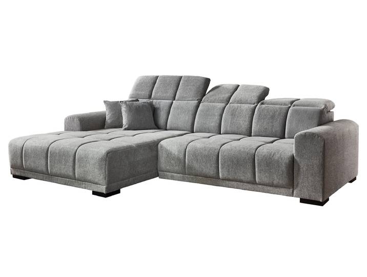 Ecksofa grau in L-Form elektrische Sitztiefenverstellung OT links - MASTER