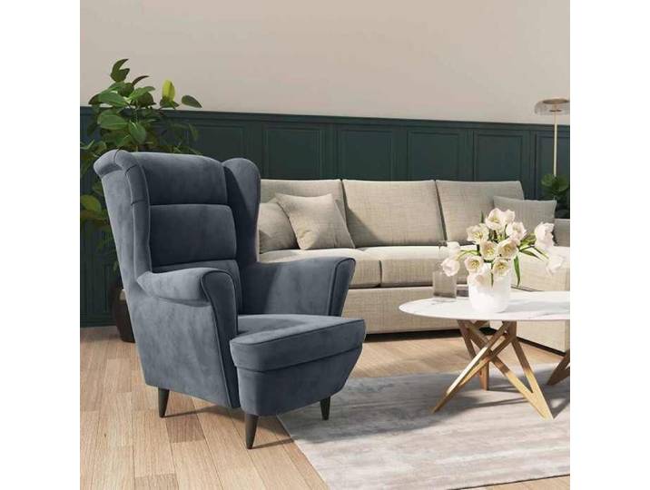 Bonne qualité - Fauteuil gris foncé velours LVL5629