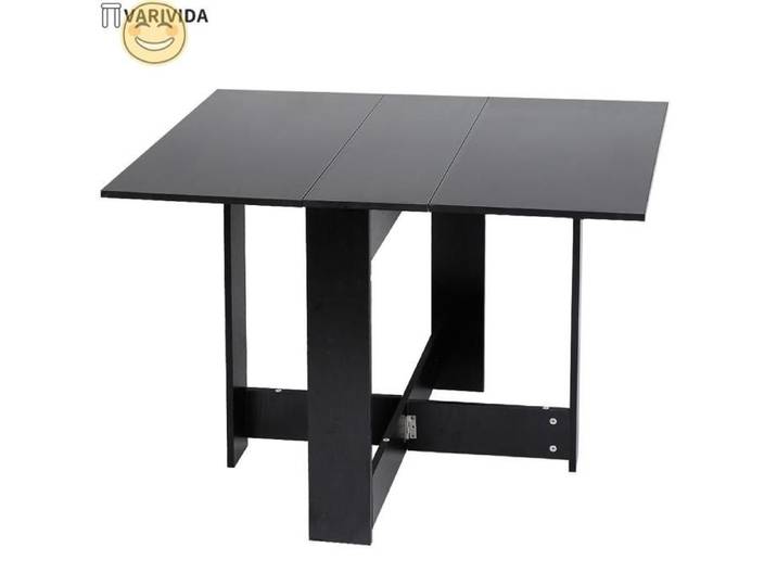 VARIVIDA 1X Table pliable en mélamine C3H6N6 (noir)
