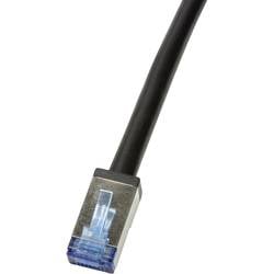 LogiLink CQ7023S RJ45 Patchkabel CAT 6a S/FTP 0.50 m Schwarz Geschirmt, UV-Beständig, Ölbeständig 1 St.