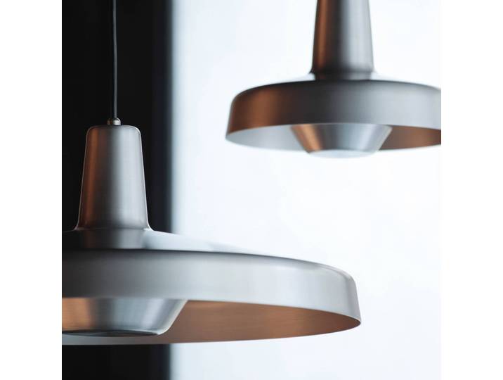 Hanglamp Arigato, dimbaar, alu / grijs / zink, Werkkamer / Kantoor, metaal, hanglamp