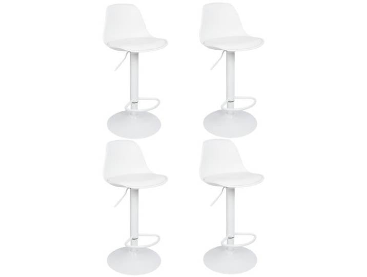 Lot de 4 tabourets de bar blanc - XJING - Réglables en hauteur - Confortables et durables