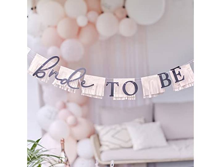 Ginger Ray TH-101 Bunting-dubbel gelaagd met kwastjes, roze, wit